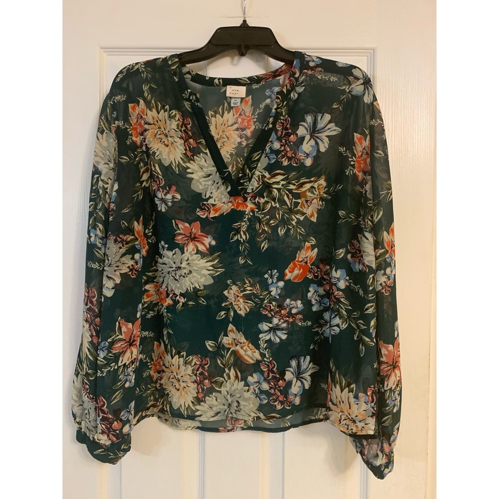 Floral Green Blouse